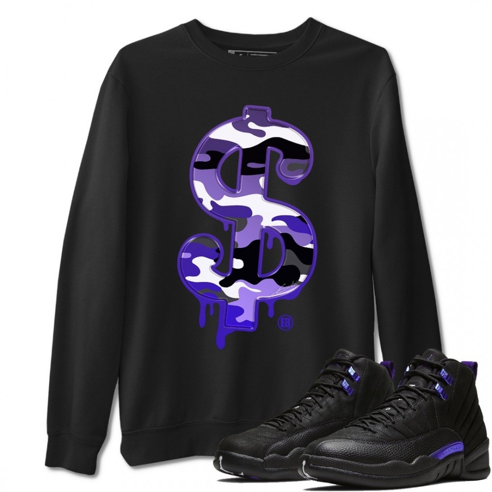 DOLLAR CAMO SWEATSHIRT - AIR JORDAN 12 DARK CONCORD