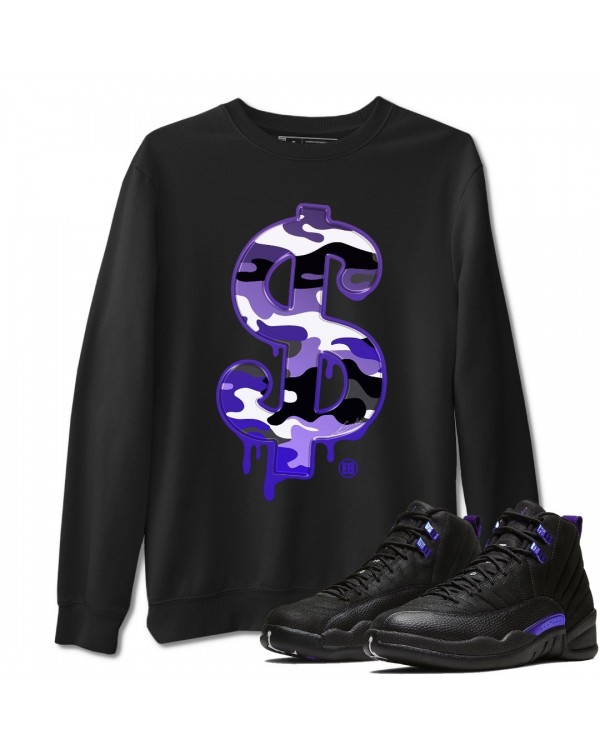 DOLLAR CAMO SWEATSHIRT - AIR JORDAN 12 DARK CONCORD