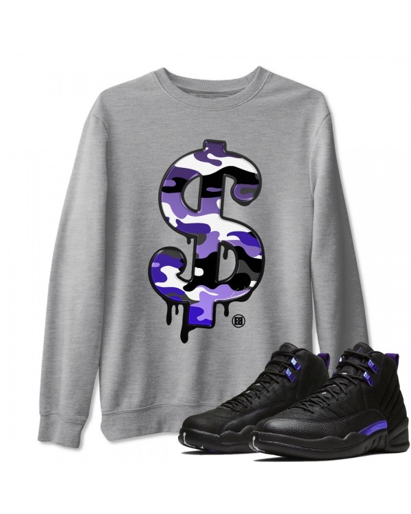 DOLLAR CAMO SWEATSHIRT - AIR JORDAN 12 DARK CONCORD