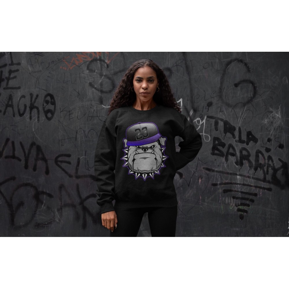 ENGLISH BULLDOG SWEATSHIRT - AIR JORDAN 12 DARK CONCORD