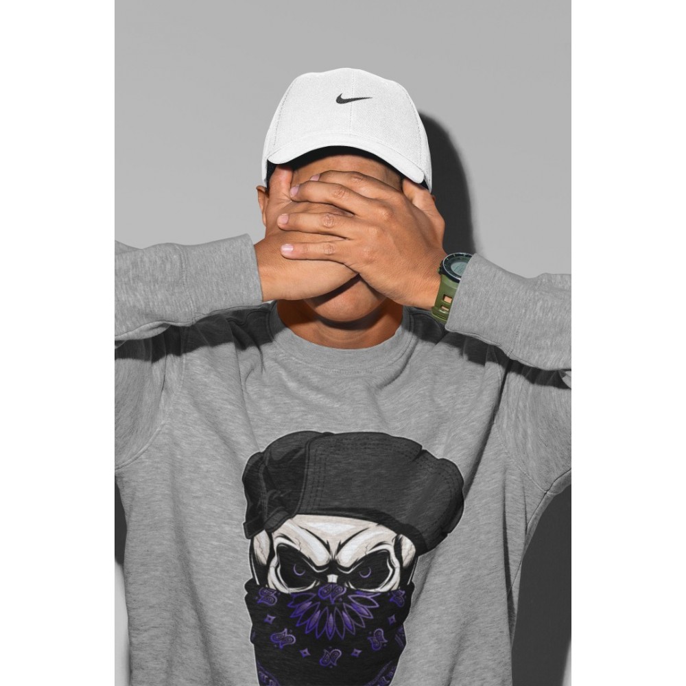 SKULL HAT SWEATSHIRT - AIR JORDAN 12 DARK CONCORD