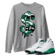 DOLLAR CAMO SWEATSHIRT - AIR JORDAN 13 LUCKY GREEN