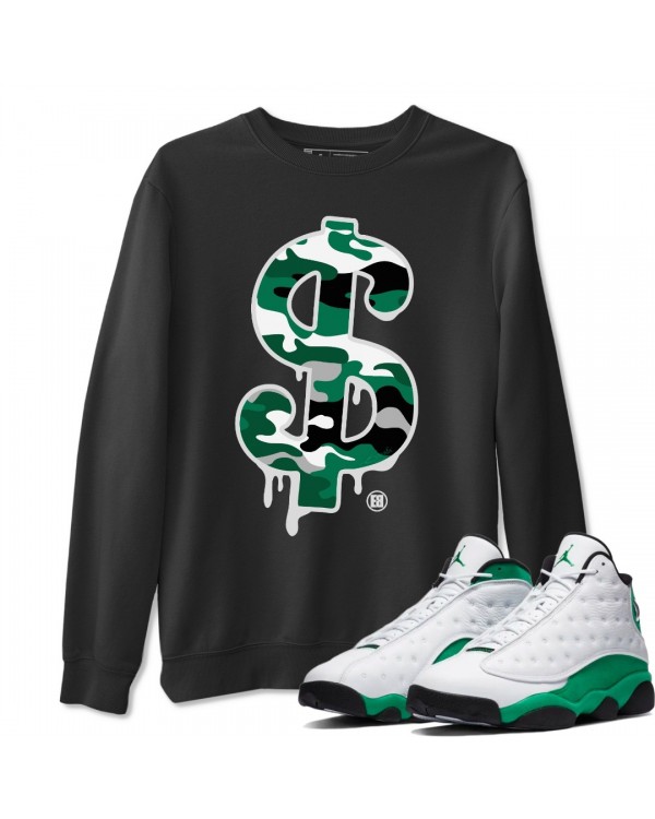 DOLLAR CAMO SWEATSHIRT - AIR JORDAN 13 LUCKY GREEN