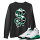 DOLLAR CAMO SWEATSHIRT - AIR JORDAN 13 LUCKY GREEN