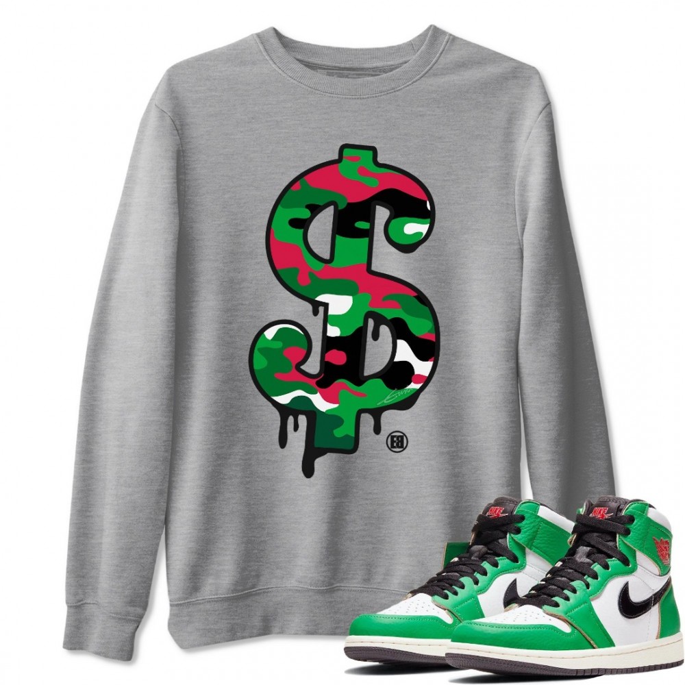 DOLLAR CAMO SWEATSHIRT - AIR JORDAN 1 LUCKY GREEN