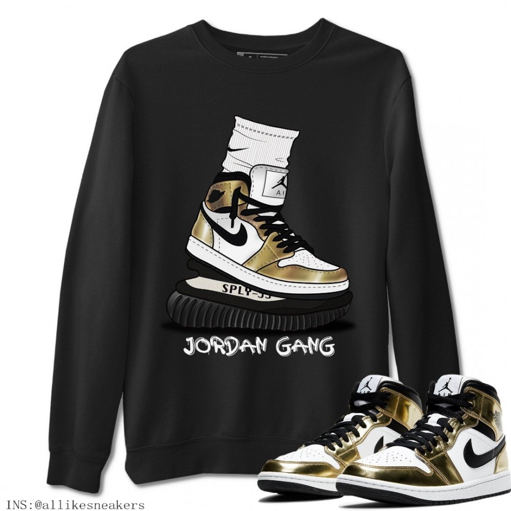 JORDAN GANG SWEATSHIRT - AIR JORDAN 1 METALLIC GOLD