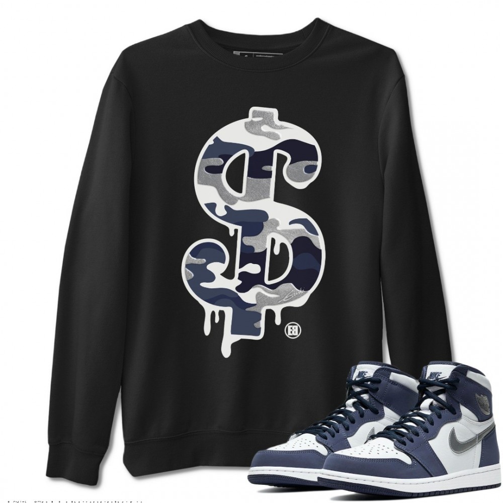 DOLLAR CAMO SWEATSHIRT - AIR JORDAN 1 MIDNIGHT NAVY