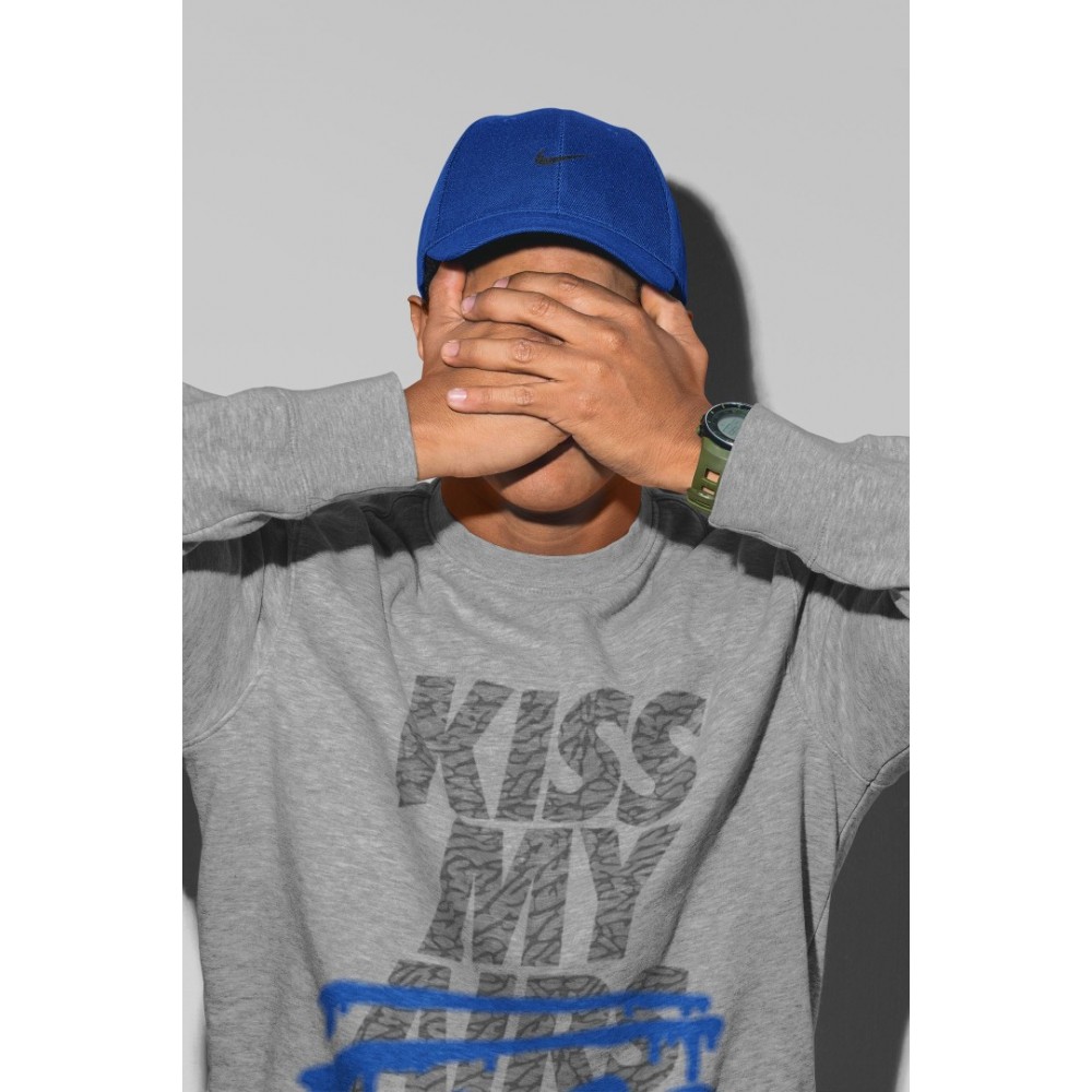 KISS MY ASS SWEATSHIRT - AIR JORDAN 3 VARSITY ROYAL