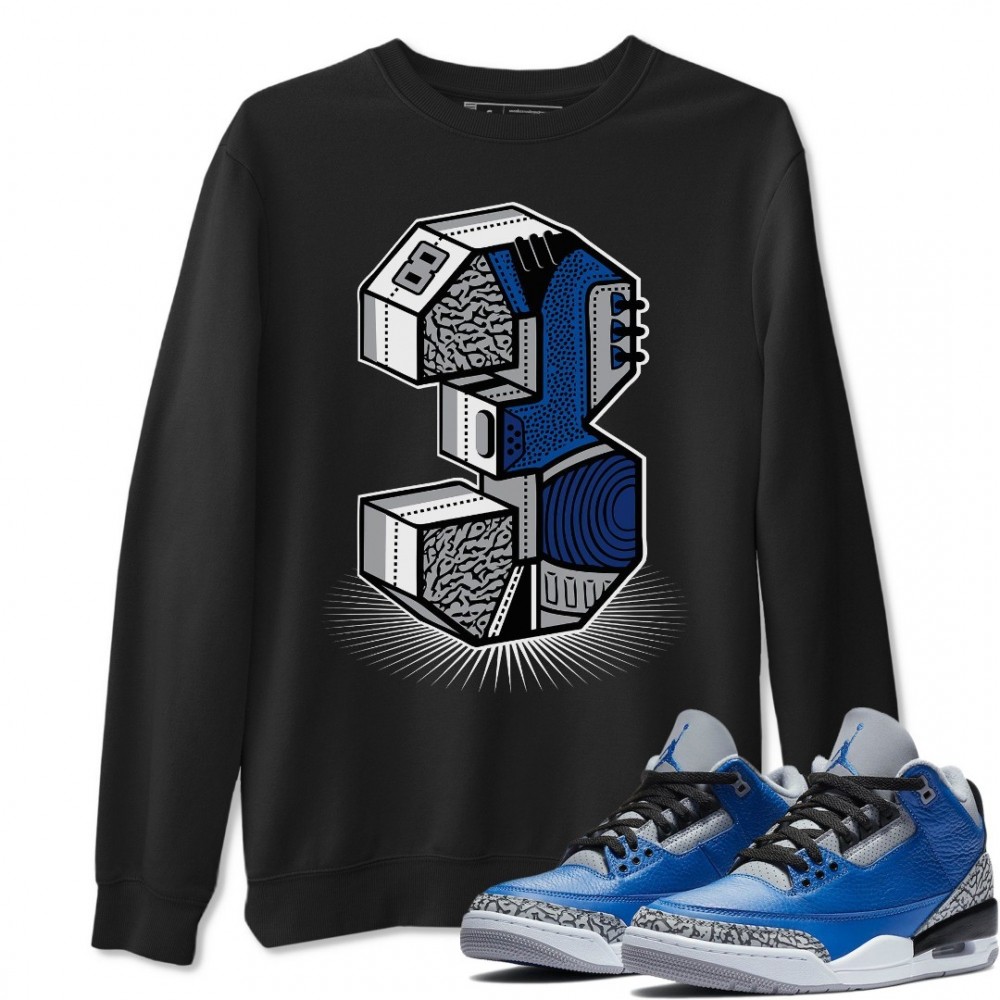 THREE STATUE SWEATSHIRT - AIR JORDAN 3 VARSITY ROYAL