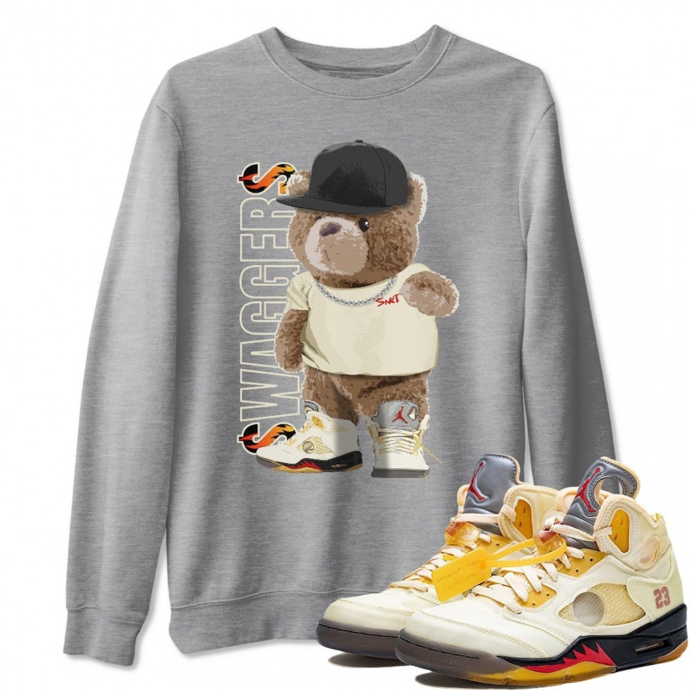 BEAR SWAGGERS SWEATSHIRT - AIR JORDAN 5 X OFF-WHITE SAIL