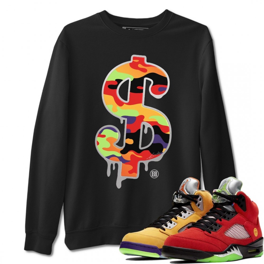 DOLLAR CAMO SWEATSHIRT - AIR JORDAN 5 WHAT THE