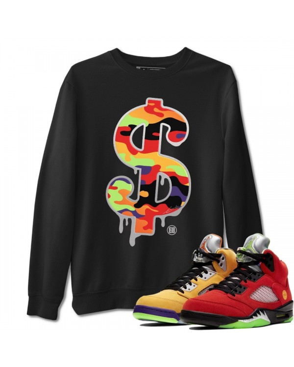 DOLLAR CAMO SWEATSHIRT - AIR JORDAN 5 WHAT THE