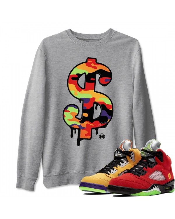 DOLLAR CAMO SWEATSHIRT - AIR JORDAN 5 WHAT THE