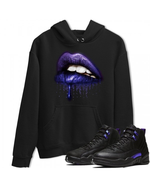 DRIPPING LIPS HOODIE - AIR JORDAN 12 DARK CONCORD