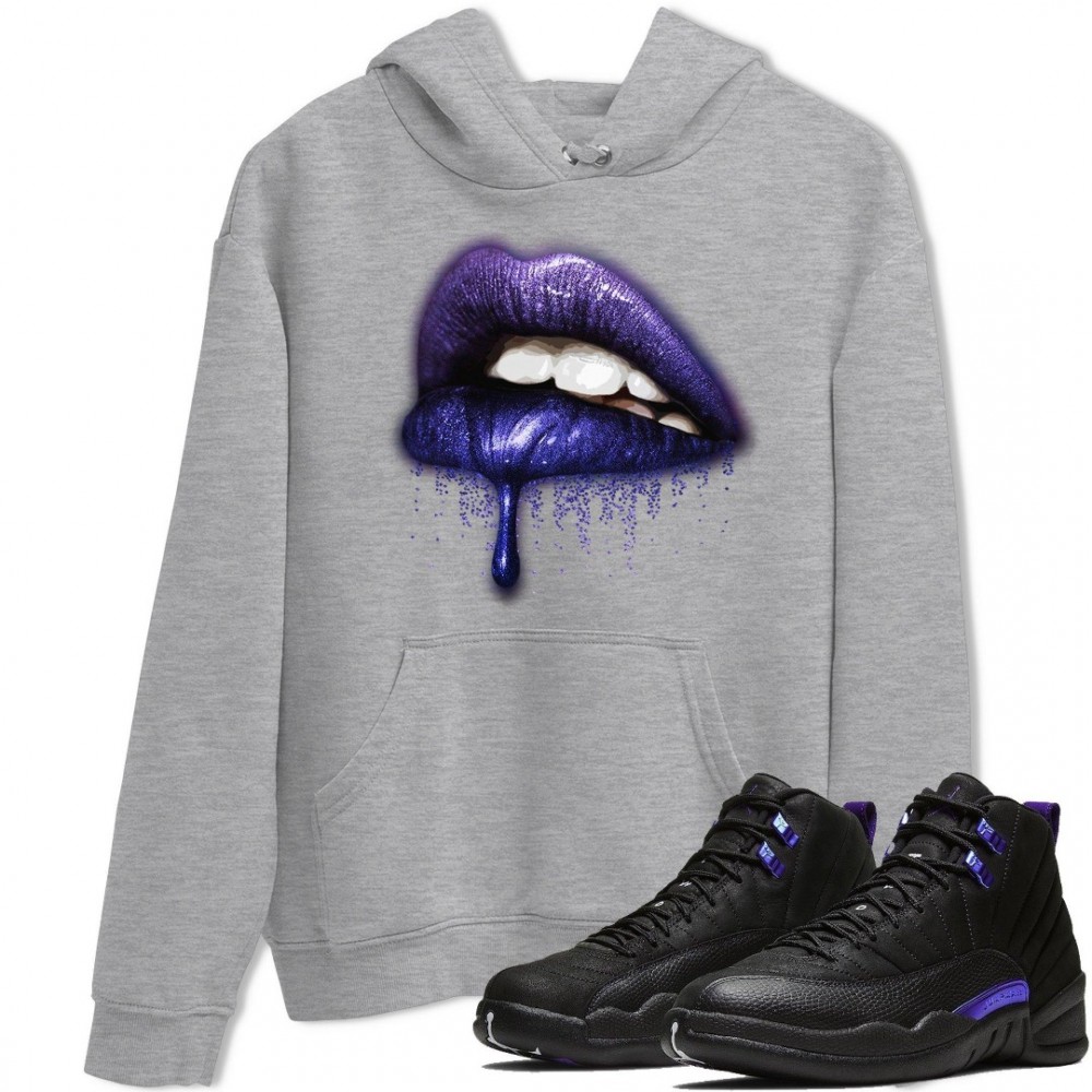 DRIPPING LIPS HOODIE - AIR JORDAN 12 DARK CONCORD