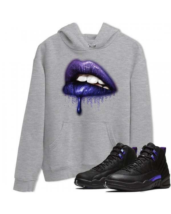 DRIPPING LIPS HOODIE - AIR JORDAN 12 DARK CONCORD