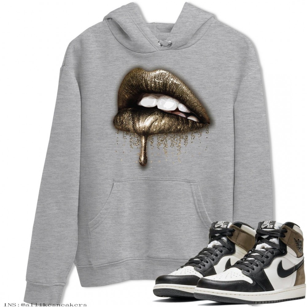 DRIPPING LIPS HOODIE - AIR JORDAN 1 DARK MOCHA