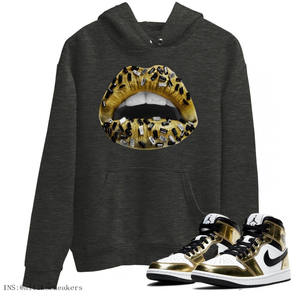 LIPS JEWEL HOODIE - AIR JORDAN 1 METALLIC GOLD