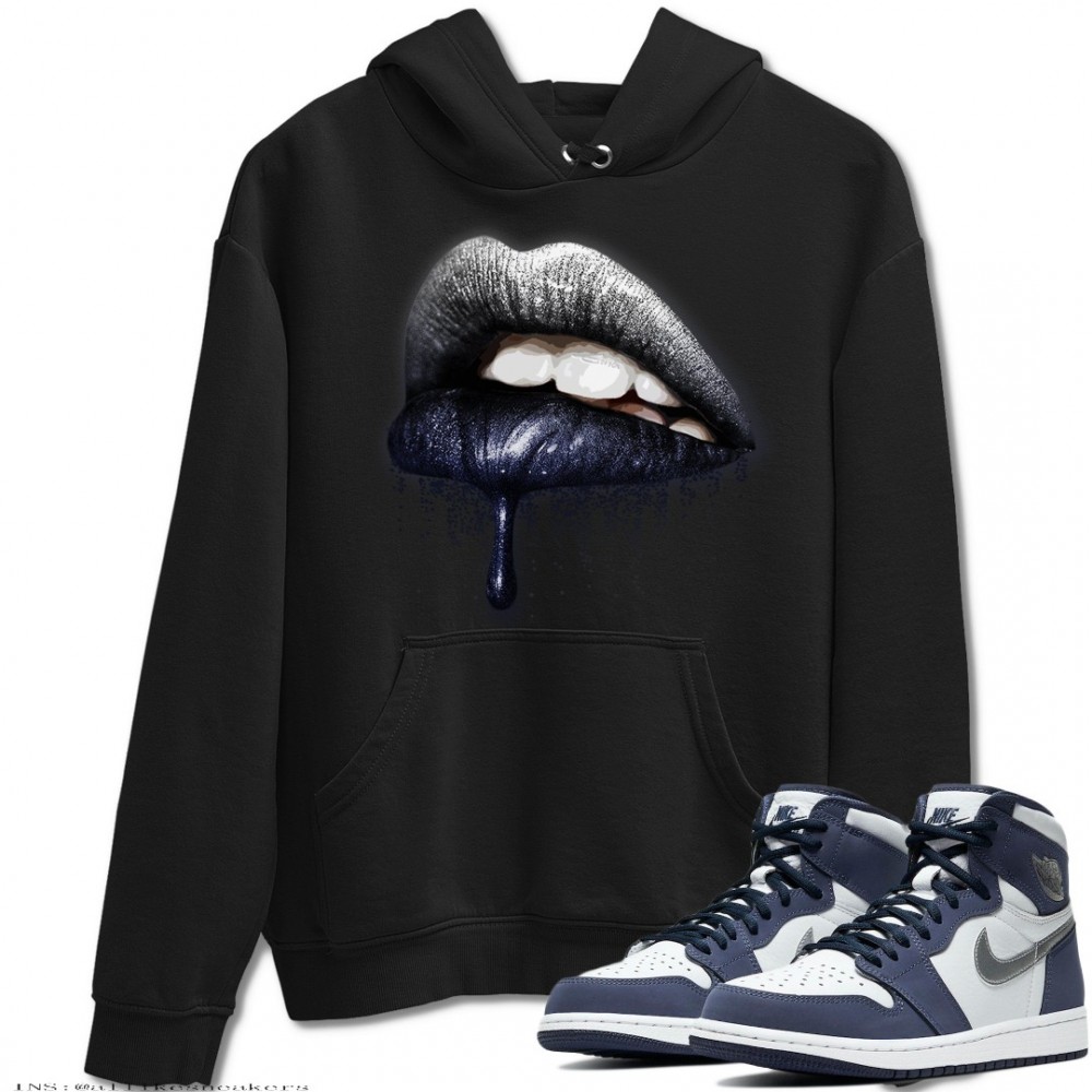 DRIPPING LIPS HOODIE - AIR JORDAN 1 MIDNIGHT NAVY