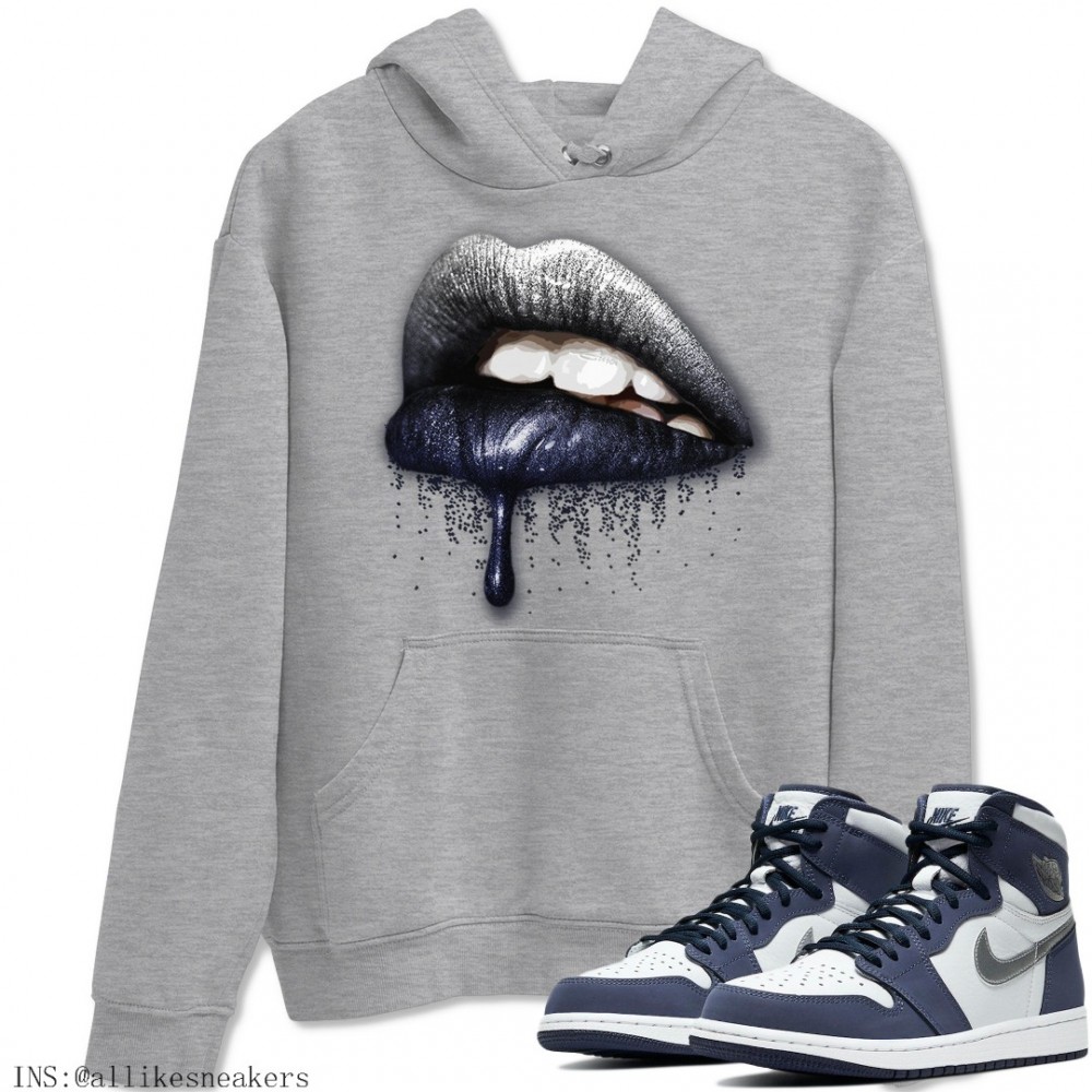 DRIPPING LIPS HOODIE - AIR JORDAN 1 MIDNIGHT NAVY