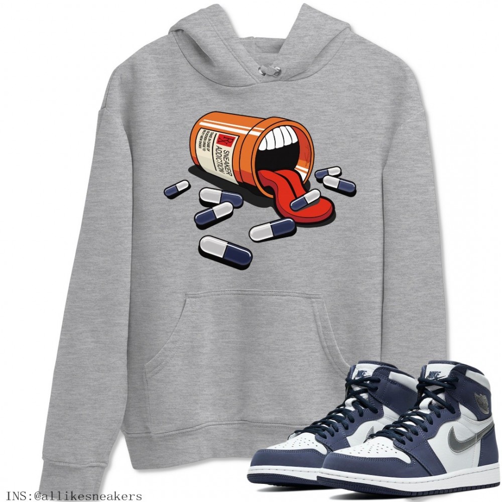 SNEAKER ADDICTION HOODIE - AIR JORDAN 1 MIDNIGHT NAVY