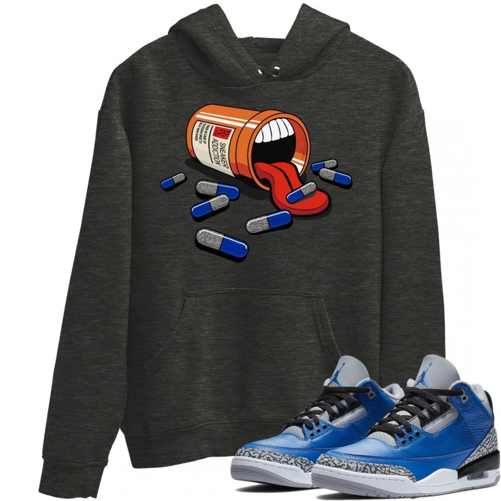 SNEAKER ADDICTION HOODIE - AIR JORDAN 3 VARSITY ROYAL