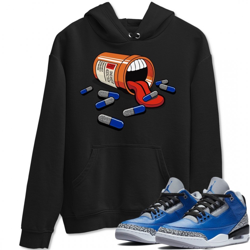 SNEAKER ADDICTION HOODIE - AIR JORDAN 3 VARSITY ROYAL