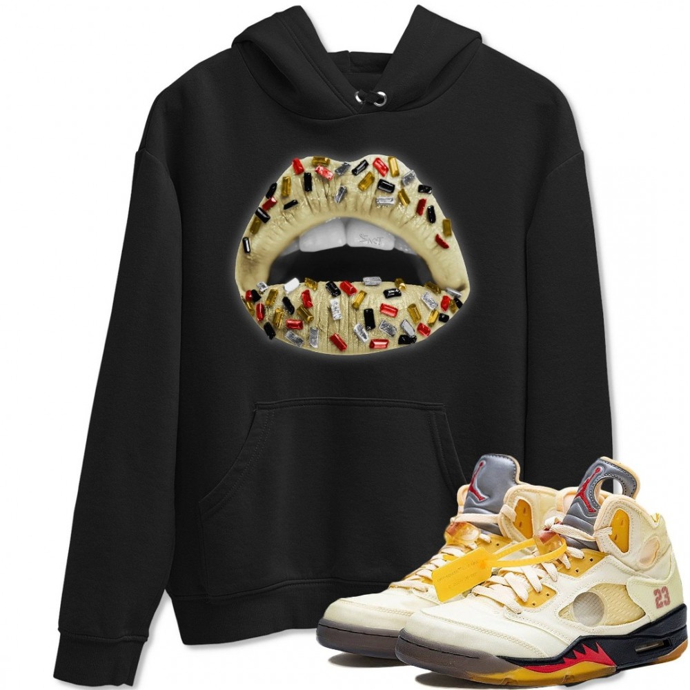 LIPS JEWEL HOODIE - AIR JORDAN 5 X OFF-WHITE SAIL