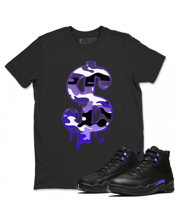 DOLLAR CAMO T SHIRT - AIR JORDAN 12 DARK CONCORD