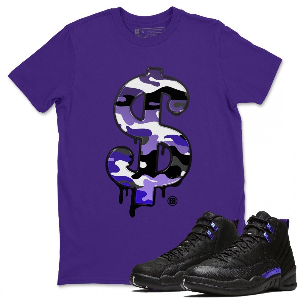 DOLLAR CAMO T SHIRT - AIR JORDAN 12 DARK CONCORD