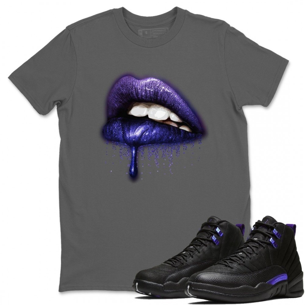 DRIPPING LIPS T SHIRT - AIR JORDAN 12 DARK CONCORD