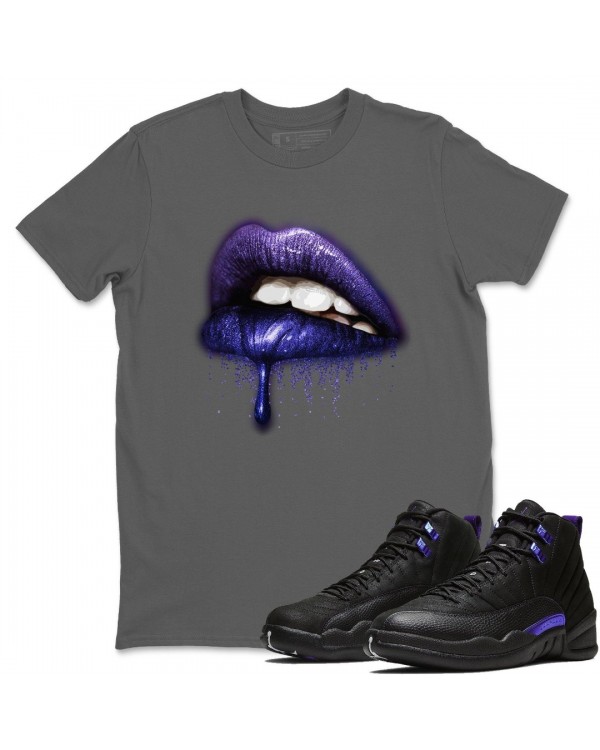 DRIPPING LIPS T SHIRT - AIR JORDAN 12 DARK CONCORD