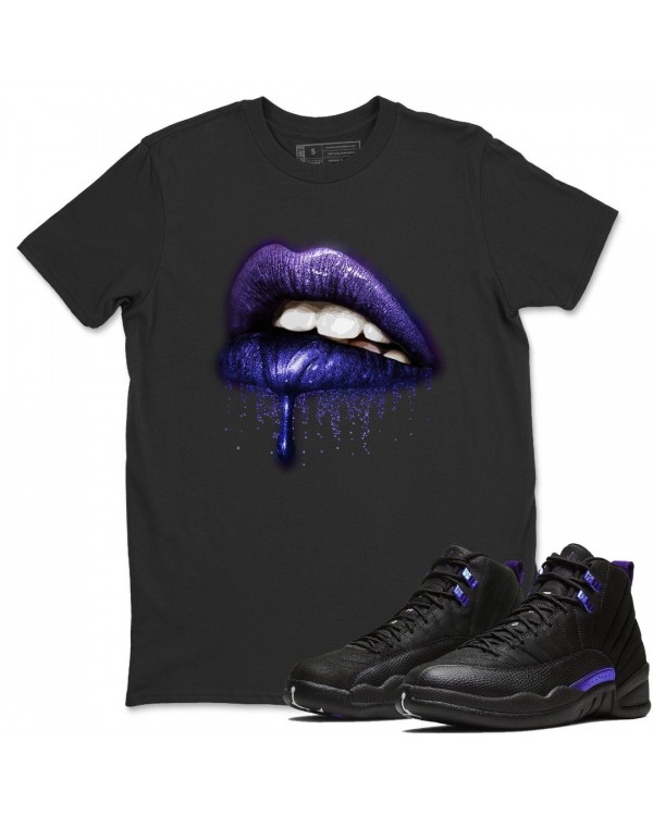 DRIPPING LIPS T SHIRT - AIR JORDAN 12 DARK CONCORD