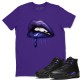 DRIPPING LIPS T SHIRT - AIR JORDAN 12 DARK CONCORD