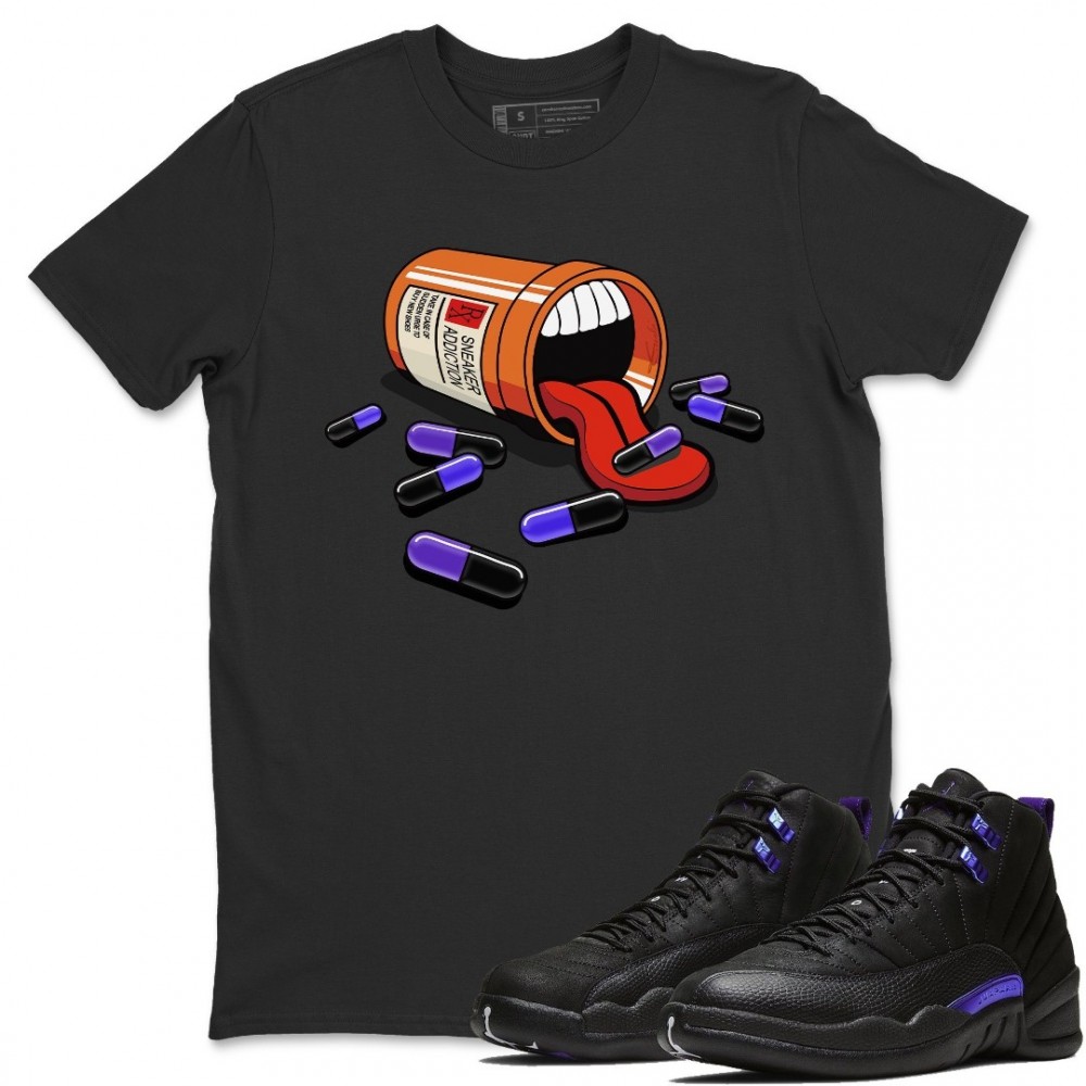 SNEAKER ADDICTION T SHIRT - AIR JORDAN 12 DARK CONCORD