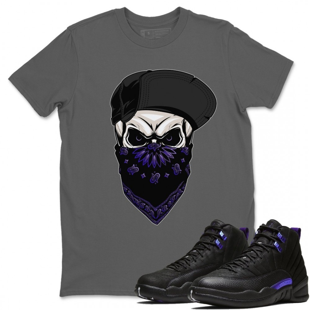 SKULL HAT T SHIRT - AIR JORDAN 12 DARK CONCORD