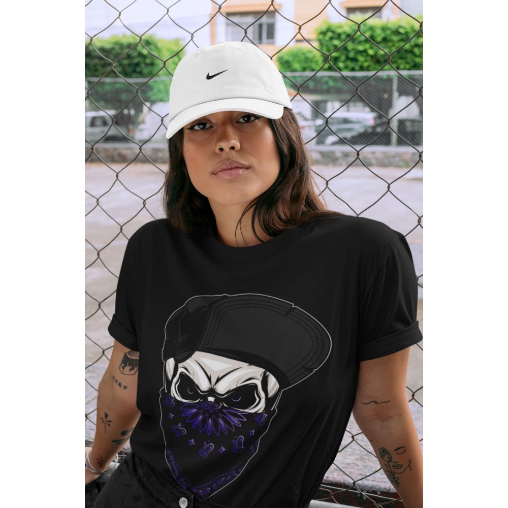 SKULL HAT T SHIRT - AIR JORDAN 12 DARK CONCORD