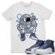 ASTRONAUT T-SHIRT - AIR JORDAN 12 STONE BLUE INDIGO