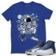 ASTRONAUT T-SHIRT - AIR JORDAN 12 STONE BLUE INDIGO