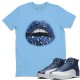 LIPS JEWEL T-SHIRT - AIR JORDAN 12 STONE BLUE INDIGO