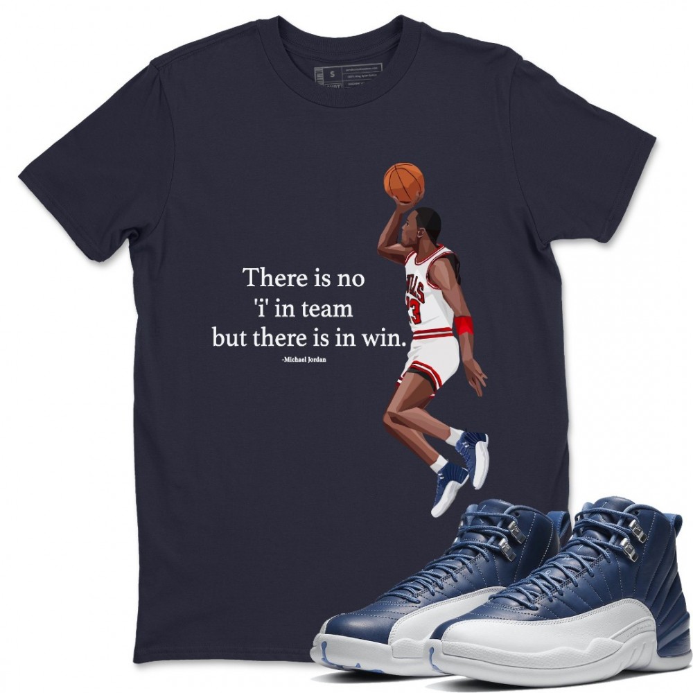 MICHAEL JORDAN T-SHIRT - AIR JORDAN 12 STONE BLUE INDIGO