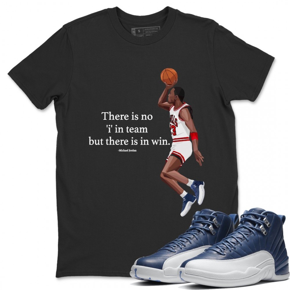 MICHAEL JORDAN T-SHIRT - AIR JORDAN 12 STONE BLUE INDIGO