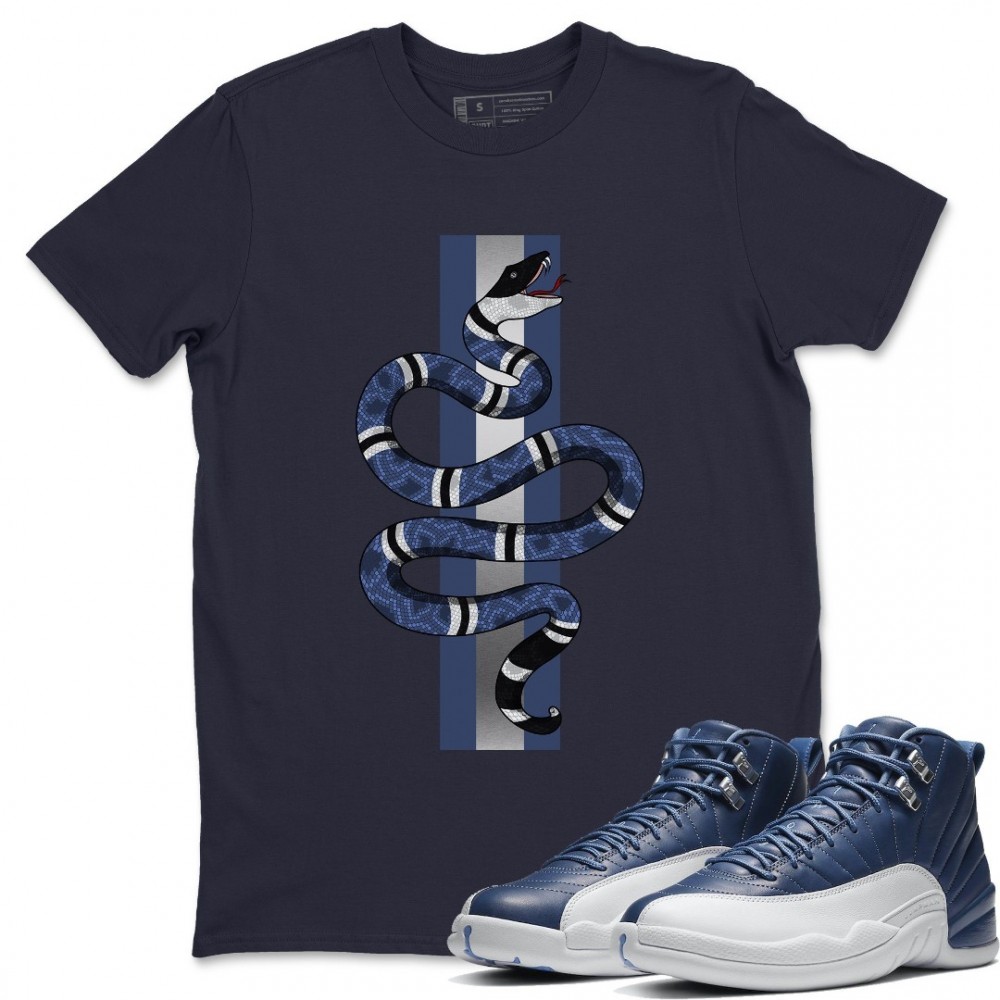 SNAKE T-SHIRT - AIR JORDAN 12 STONE BLUE INDIGO