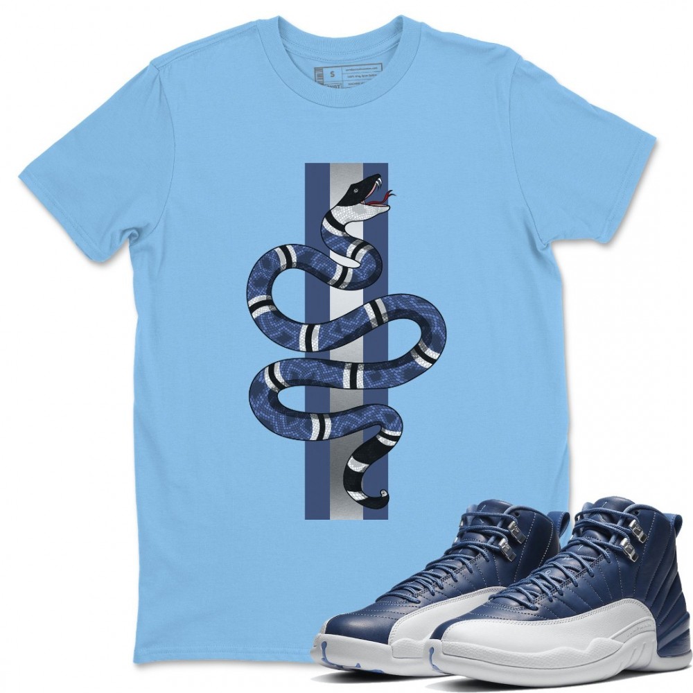 SNAKE T-SHIRT - AIR JORDAN 12 STONE BLUE INDIGO