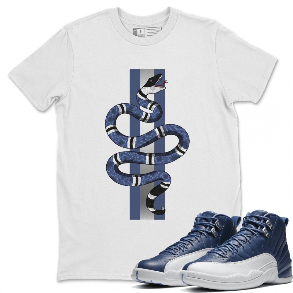 SNAKE T-SHIRT - AIR JORDAN 12 STONE BLUE INDIGO