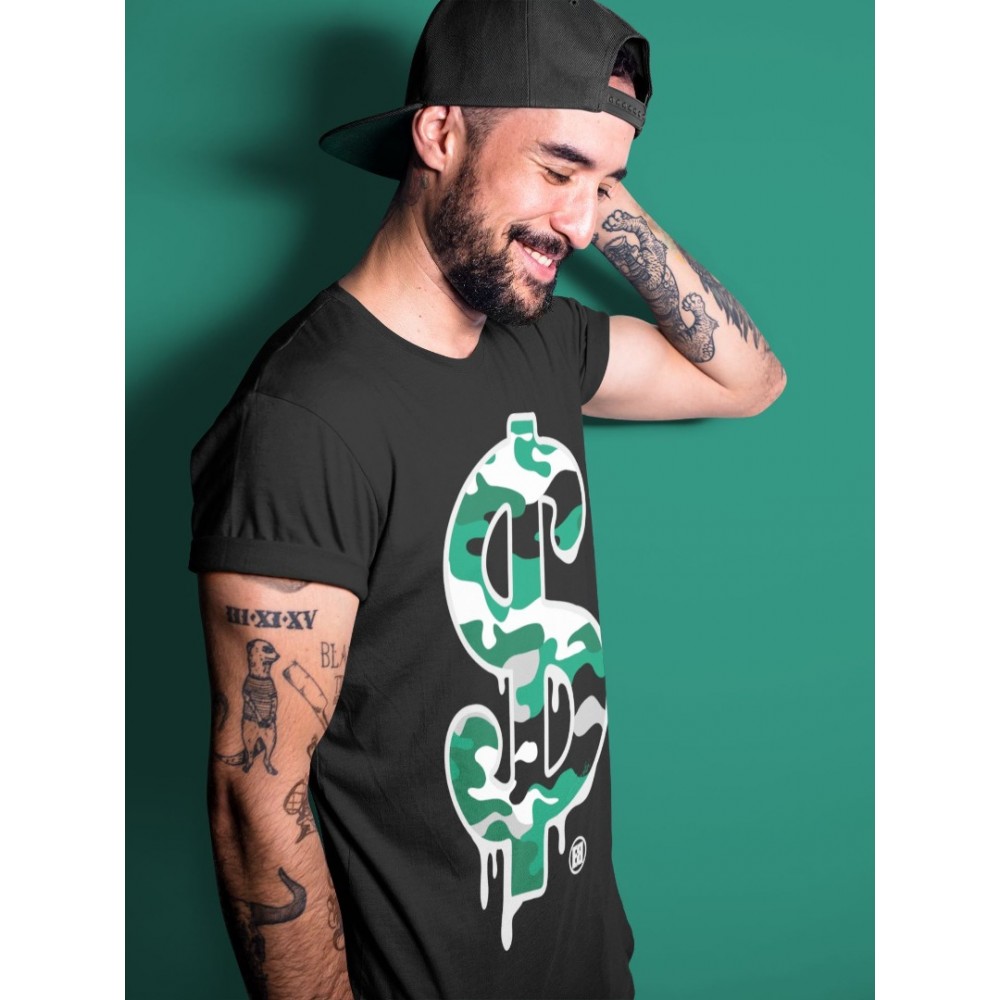 DOLLAR CAMO T SHIRT - AIR JORDAN 13 LUCKY GREEN