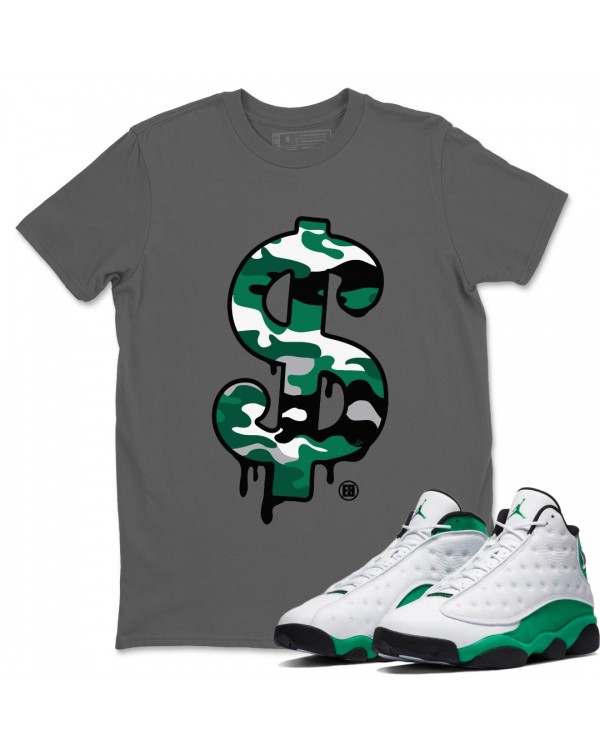 DOLLAR CAMO T SHIRT - AIR JORDAN 13 LUCKY GREEN