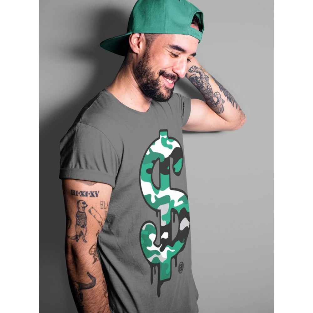 DOLLAR CAMO T SHIRT - AIR JORDAN 13 LUCKY GREEN