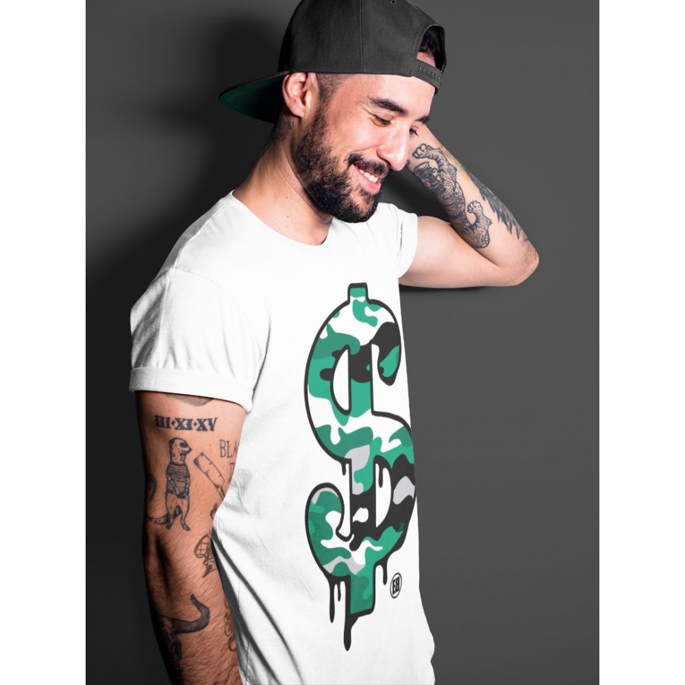 DOLLAR CAMO T SHIRT - AIR JORDAN 13 LUCKY GREEN