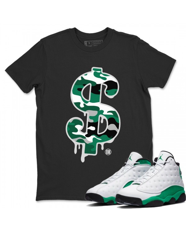 DOLLAR CAMO T SHIRT - AIR JORDAN 13 LUCKY GREEN